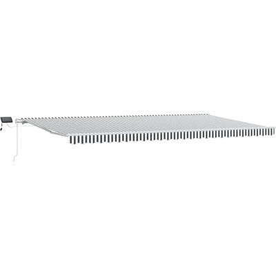 vidaXL Manuelle Einziehbare Markise mit LED Anthrazit & Weiß - 600x300 cm vidaXL Manuelle Einziehbare Markise mit LED Anthrazit & Weiß - 600x300 cm