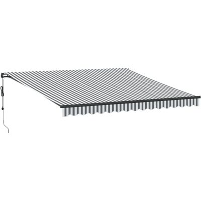 Toldo retráctil automático vidaXL gris antracita y blanco 400x350 cm - Cobertor de patio Toldo retráctil automático vidaXL gris antracita y blanco 400x350 cm - Cobertor de patio