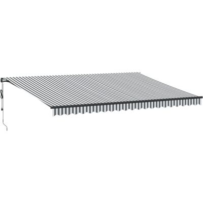 vidaXL Automatische Einziehbare Markise Anthrazit und Weiß 500x350 cm - Markise vidaXL Automatische Einziehbare Markise Anthrazit und Weiß 500x350 cm - Markise