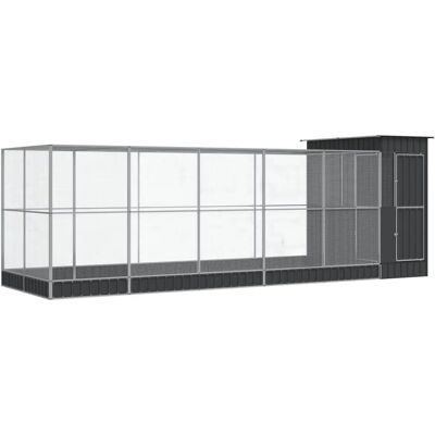 vidaXL Aviary with Extension - Steel Bird Cage - Walk In Chicken Run vidaXL Aviary with Extension - Steel Bird Cage - Walk In Chicken Run