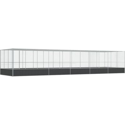 vidaXL Aviary with Extension Silver Steel - Aviary vidaXL Aviary with Extension Silver Steel - Aviary