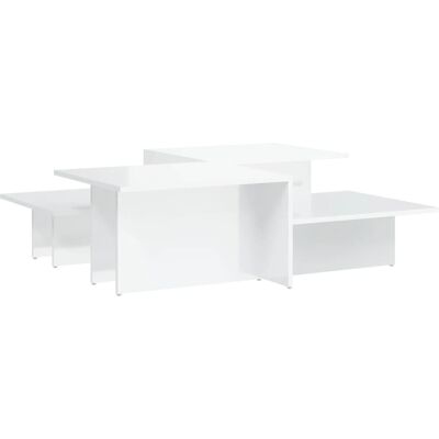 vidaXL 3216155 Hochglanz Weiße Engineered Holz Couchtische Set vidaXL 3216155 Hochglanz Weiße Engineered Holz Couchtische Set