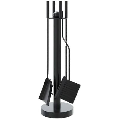 vidaXL Kaminwerkzeug-Set - 5-teilig Stahl Schwarz vidaXL Kaminwerkzeug-Set - 5-teilig Stahl Schwarz