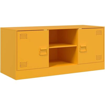vidaXL Senfgelbe TV-Schrank 99x39x44 cm Stahl - TV-Board & Entertainment Center vidaXL Senfgelbe TV-Schrank 99x39x44 cm Stahl - TV-Board & Entertainment Center