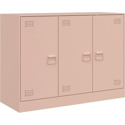 vidaXL Roze Sideboard - Stalen Opbergkast 99x39x73cm vidaXL Roze Sideboard - Stalen Opbergkast 99x39x73cm