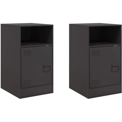vidaXL Table de nuit - Acier, Noir, 34,5x39x62 cm - Table de nuit - Publicité vidaXL Table de nuit - Acier, Noir, 34,5x39x62 cm - Table de nuit - Publicité