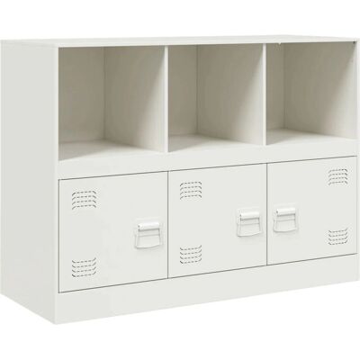 vidaXL 841792 Witte stalen woonkamer sideboard - Sideboard vidaXL 841792 Witte stalen woonkamer sideboard - Sideboard