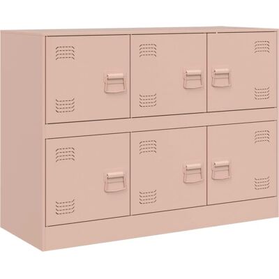 vidaXL Pink Stahl Sideboard - Wohnzimmer Aufbewahrung - 99x39x73 cm vidaXL Pink Stahl Sideboard - Wohnzimmer Aufbewahrung - 99x39x73 cm
