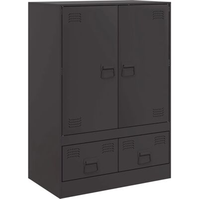 vidaXL Hochschrank Schwarz 67x39x95 cm Stahl - Wohnzimmer Sideboard vidaXL Hochschrank Schwarz 67x39x95 cm Stahl - Wohnzimmer Sideboard