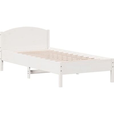 vidaXL Wit Bedframe 140x200cm met hoofdbord - Bedtype vidaXL Wit Bedframe 140x200cm met hoofdbord - Bedtype