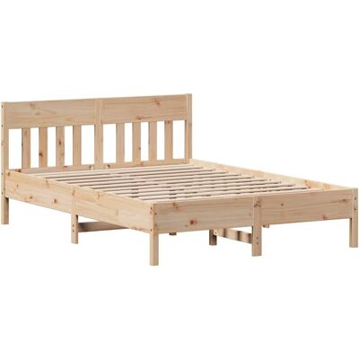 vidaXL Bed Frame met hoofdbord Was Bruin - Bed Frame vidaXL Bed Frame met hoofdbord Was Bruin - Bed Frame