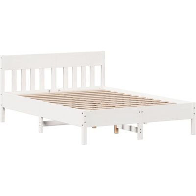 vidaXL 842671 Bettgestell - Kiefernholz - Weiß - 120x190 cm vidaXL 842671 Bettgestell - Kiefernholz - Weiß - 120x190 cm