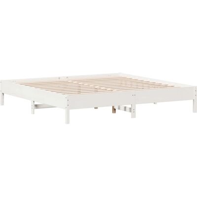 vidaXL Bedframe Wit 200x200 cm Massief Dennenhout vidaXL Bedframe Wit 200x200 cm Massief Dennenhout