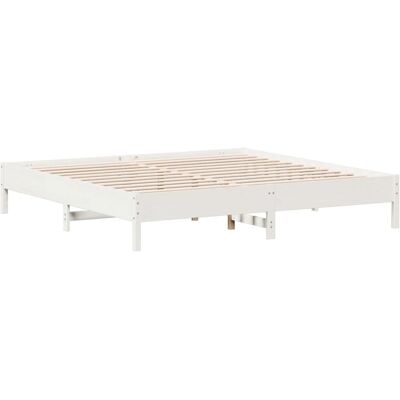 vidaXL Witte 180x200cm Bedframe - Massief dennenhout - Gemakkelijk te Monteren vidaXL Witte 180x200cm Bedframe - Massief dennenhout - Gemakkelijk te Monteren