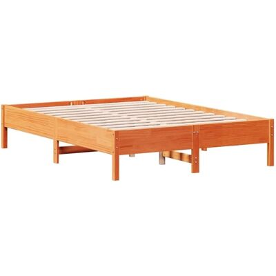 vidaXL Bettgestell Wachsbraun 140x190 cm Massives Kiefernholz vidaXL Bettgestell Wachsbraun 140x190 cm Massives Kiefernholz