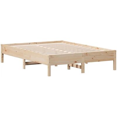VidaXL Bed Frame - Natuurlijke Hout, 120x190 cm - Steun & Eenvoudige Montage VidaXL Bed Frame - Natuurlijke Hout, 120x190 cm - Steun & Eenvoudige Montage
