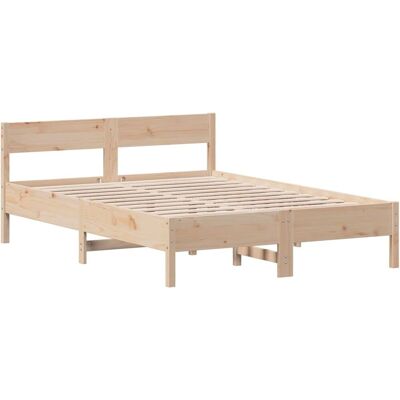 vidaXL Bettgestell 150x200cm Naturales Kiefernholz - Bett & Kopfteil vidaXL Bettgestell 150x200cm Naturales Kiefernholz - Bett & Kopfteil