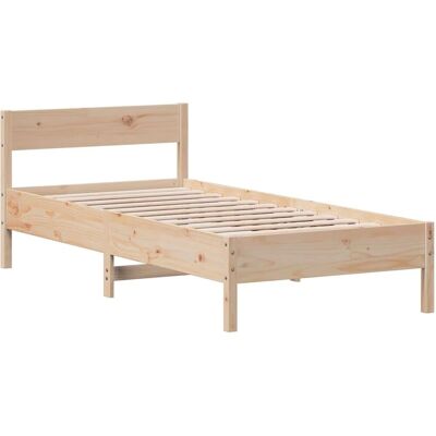 vidaXL Bettgestell mit Kopfteil - 75x190 cm, Natur vidaXL Bettgestell mit Kopfteil - 75x190 cm, Natur