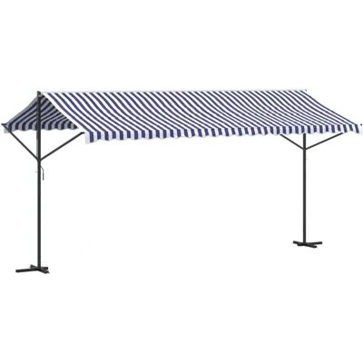 vidaXL Tuinmarkies 500x300 cm Blauw en Wit - Tuinmarkies vidaXL Tuinmarkies 500x300 cm Blauw en Wit - Tuinmarkies