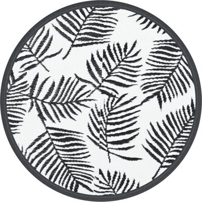 vidaXL Dywan Zewnętrzny ARAKIL Biały i Czarny Ø120 cm - Dywan Zewnętrzny vidaXL Dywan Zewnętrzny ARAKIL Biały i Czarny Ø120 cm - Dywan Zewnętrzny
