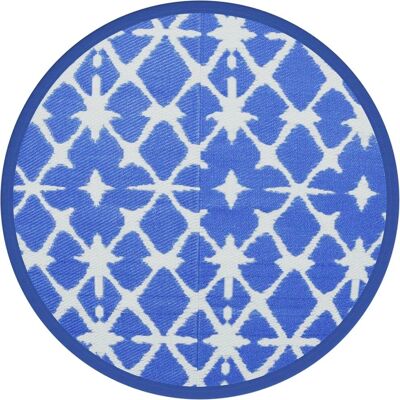 vidaXL Outdoor Carpet Garden Rug - UV-resistant, 200cm Ø, Blue and White vidaXL Outdoor Carpet Garden Rug - UV-resistant, 200cm Ø, Blue and White