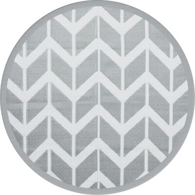 vidaXL Outdoor Teppich Grau Ø120 cm - Gartenläufer vidaXL Outdoor Teppich Grau Ø120 cm - Gartenläufer