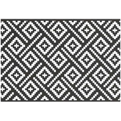 vidaXL Alfombra Exterior ARAKIL Blanco y Negro - Alfombra de exterior vidaXL Alfombra Exterior ARAKIL Blanco y Negro - Alfombra de exterior