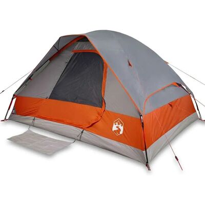 vidaXL Campingzelt Kuppel 2 Personen Grau Orange Wasserdicht vidaXL Campingzelt Kuppel 2 Personen Grau Orange Wasserdicht