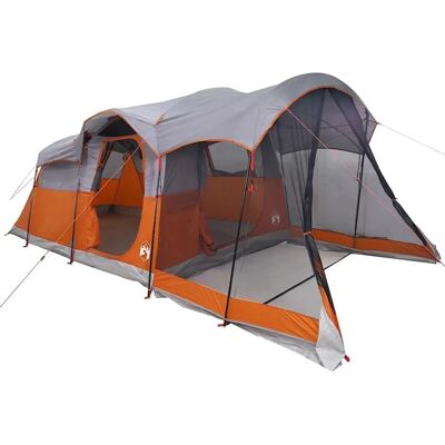 vidaXL Familienzelt Tunnel 8-Person Grau und Orange Wasserdicht - Familienzelt vidaXL Familienzelt Tunnel 8-Person Grau und Orange Wasserdicht - Familienzelt