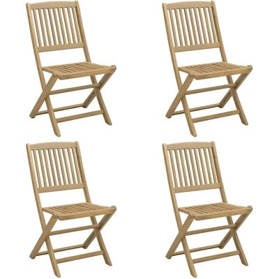 vidaXL 4 Stück Klappbare Gartensessel Massivholz Akazie - Gartenstühle vidaXL 4 Stück Klappbare Gartensessel Massivholz Akazie - Gartenstühle