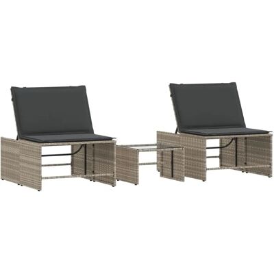 VidaXL Buiten Lounge Stoelen - Weerbestendig, Verstelbaar, Glazen Tafel VidaXL Buiten Lounge Stoelen - Weerbestendig, Verstelbaar, Glazen Tafel