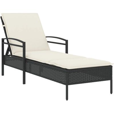 vidaXL Buiten Lounge Stoel - Crème - Weerbestendig PE rotan vidaXL Buiten Lounge Stoel - Crème - Weerbestendig PE rotan