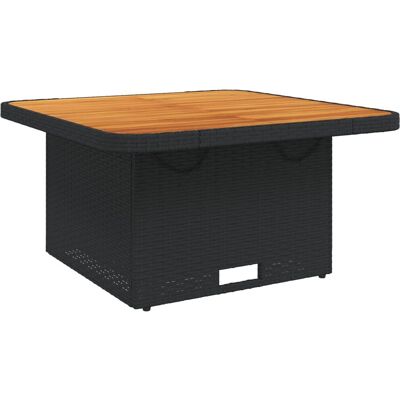 vidaXL Tuin Tafel Zwart - Tuin Tafel, Poly Rattan, Acaciahout vidaXL Tuin Tafel Zwart - Tuin Tafel, Poly Rattan, Acaciahout