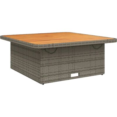 Tuin Tafel Grijs 110x110x71 cm Poly Rattan en Akaziehout - Tuin Tafel Tuin Tafel Grijs 110x110x71 cm Poly Rattan en Akaziehout - Tuin Tafel