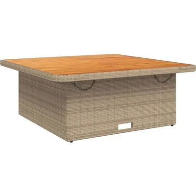 vidaXL Tuin Tafel Beige 110x110x71 cm Poly Rattan - Tuin Tafel vidaXL Tuin Tafel Beige 110x110x71 cm Poly Rattan - Tuin Tafel
