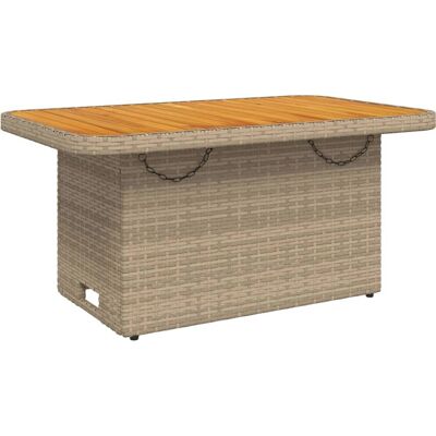 vidaXL 368277 Buiten Tafel - Poly Rotan, Acaciahout, Verstelbaar vidaXL 368277 Buiten Tafel - Poly Rotan, Acaciahout, Verstelbaar