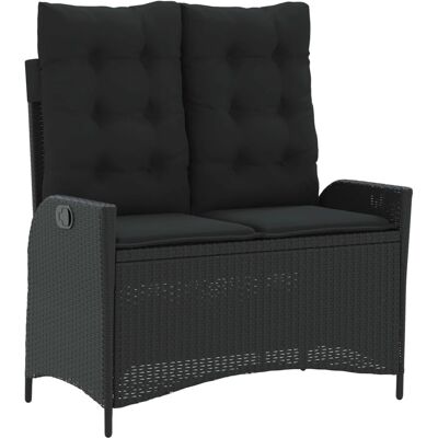 vidaXL Gartenliege mit Kissen - Schwarz - Gartenstuhl vidaXL Gartenliege mit Kissen - Schwarz - Gartenstuhl