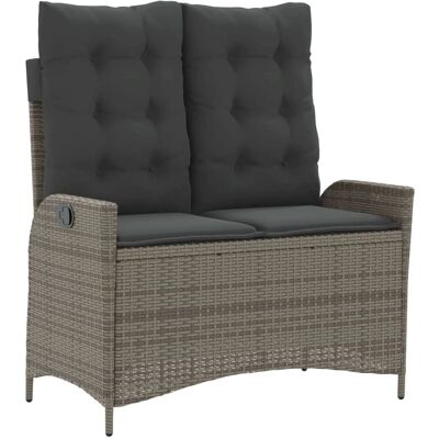 Vidaxl Gartenliege Grau Synthetisches Rattan Verstellbare Kissen Vidaxl Gartenliege Grau Synthetisches Rattan Verstellbare Kissen