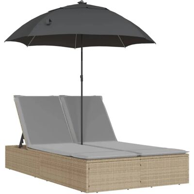 vidaXL Outdoor Lounge Chair - Verstellbarer Rücken & Sonnenschirm vidaXL Outdoor Lounge Chair - Verstellbarer Rücken & Sonnenschirm