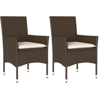 Vidaxl - Chaises de jardin - Marron, Avec coussins, 2 unités - Outdoor Chair - Publicité Vidaxl - Chaises de jardin - Marron, Avec coussins, 2 unités - Outdoor Chair - Publicité