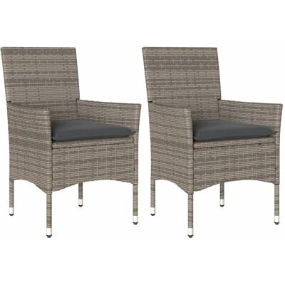 Chaise d'extérieur VidaXL avec coussins - Siège de jardin - Gris acier Chaise d'extérieur VidaXL avec coussins - Siège de jardin - Gris acier