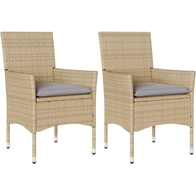 VidaXL Chaise d'extérieur - Rotin synthétique beige VidaXL Chaise d'extérieur - Rotin synthétique beige