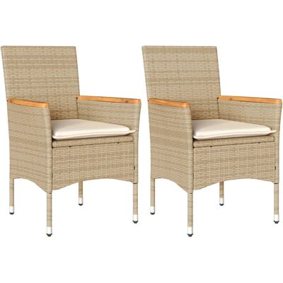 Chaises de jardin Beige - Poly rotin résistant Chaises de jardin Beige - Poly rotin résistant