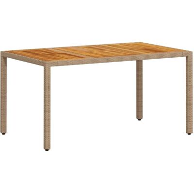 VidaXL Odkryty Stół - 150x90x75cm - Beżowy i Brązowy - Stół Ogrodowy VidaXL Odkryty Stół - 150x90x75cm - Beżowy i Brązowy - Stół Ogrodowy