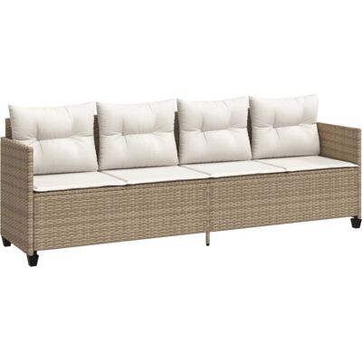 vidaXL Outdoor Lounge Chair - Polyrattan und Stahl, Creme vidaXL Outdoor Lounge Chair - Polyrattan und Stahl, Creme