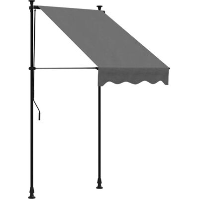 vidaXL Uitvouwbare Luifel - 100x150cm, Staal & Polyester, Antraciet vidaXL Uitvouwbare Luifel - 100x150cm, Staal & Polyester, Antraciet
