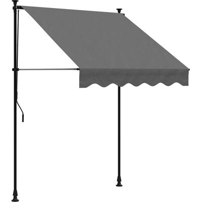 vidaXL Uittrekbare Markies Antraciet 150x150 cm Stof & Staal - Markies vidaXL Uittrekbare Markies Antraciet 150x150 cm Stof & Staal - Markies