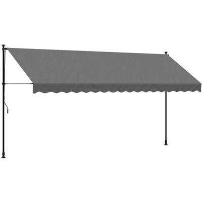 vidaXL Uitrekbare Luifel - 400x150cm, Antraciet, Staal & Polyester vidaXL Uitrekbare Luifel - 400x150cm, Antraciet, Staal & Polyester