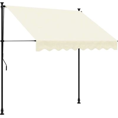 vidaXL Uitrekbare luifel crème 200x150 cm stof en staal - Uitrekbare luifel vidaXL Uitrekbare luifel crème 200x150 cm stof en staal - Uitrekbare luifel