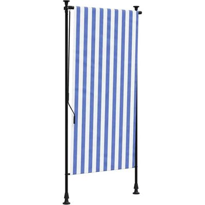 Store enroulable extérieur vidaXL - Tissu bleu et blanc - Acier - 120x270cm - Protection solaire Store enroulable extérieur vidaXL - Tissu bleu et blanc - Acier - 120x270cm - Protection solaire